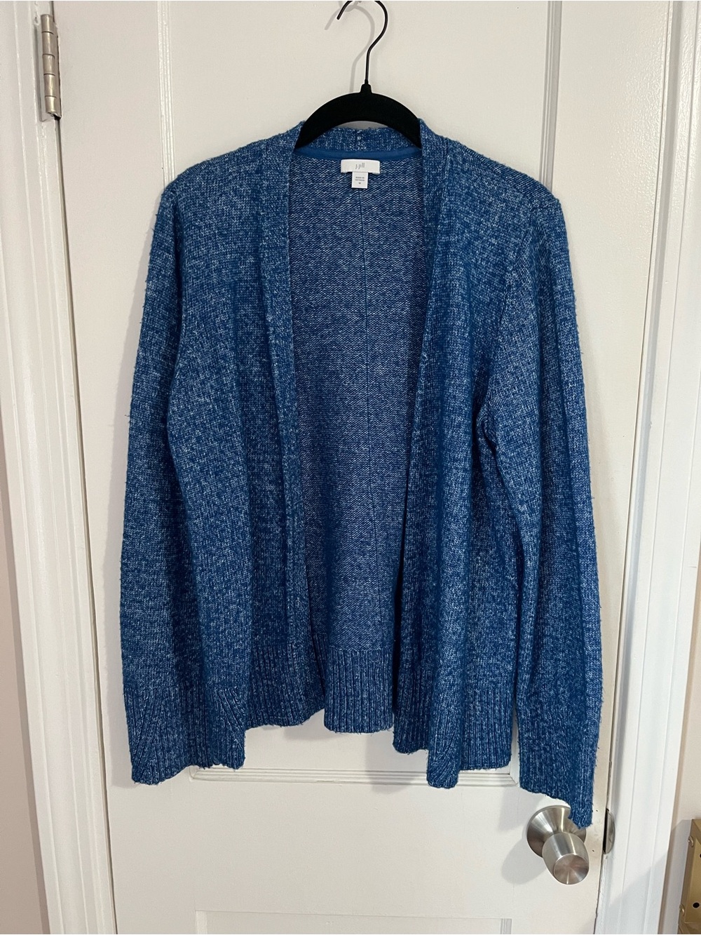 J. Jill Open-Front Heathered Blue Cardigan